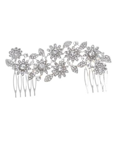 MAGICLULU Bridal Hair Comb Women Rhinestone Hair Comb Bridal Side Combs Flower Hair Comb for Women Wedding Hair Clip Hair Accessories for Brides Tiara Necklace Women's Pearl