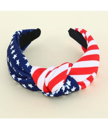 CULHEITE American Flag Knotted Headband - Patriotic Stars & Stripes Twist Hair Accessory for Independence Day - Wide Knot Holiday Fashion for Women & Girls - Buy Online on GoSupps.com