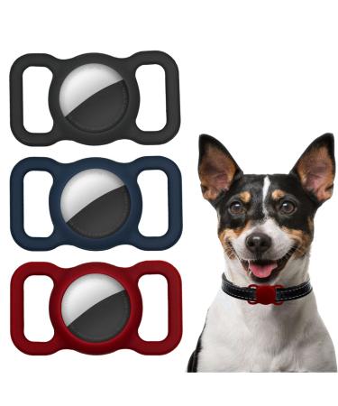 XPEX 3 Pack Silicone Protective Case Compatible for Airtag case Pet Loop Holder for airtag dog Slide On Sleeve Compatible for Apple