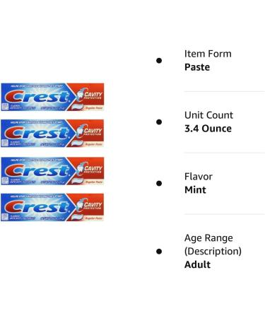 Crest Cavity Protection Fluoride Toothpaste 0.85 oz Travel Size - Pack of 4 - Buy Online on GoSupps.com