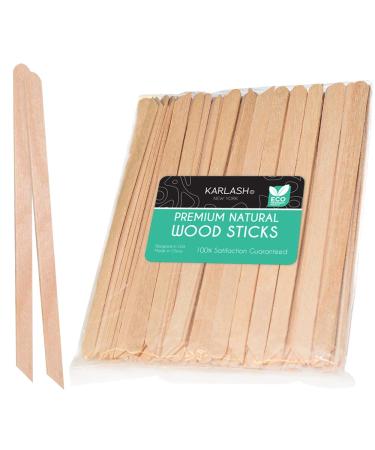 100 Pieces Small Wax Sticks Wood Spatulas Applicator Craft Sticks for Body Hair Eyebrow Lip Nose Removal Slanted/Round (Pack of 100)