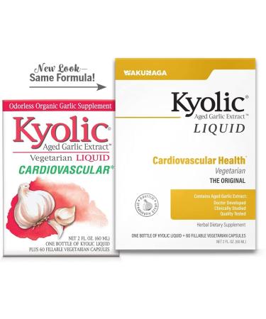 Kyolic Aged Garlic Extract Liquid Vegetarian 2oz + 60 Refillable Capsules â€“ Heart Health Support - Buy Online on GoSupps.com