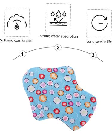 6Pcs Washable Aunt Towel Reusable Panty Liners - Menstrual Napkins for Women - Nursing Mat for Absorbency - Buy Online on GoSupps.com