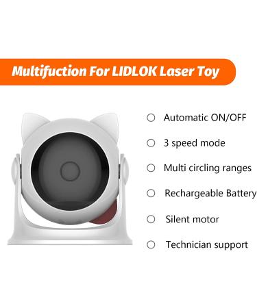 LIDLOK Automatic Cat Laser Toy | Interactive Toy for Indoor Cats & Kittens | Fast/Slow Modes | Adjustable Circling Ranges | USB Rechargeable | Auto On/Off - Buy Online on GoSupps.com