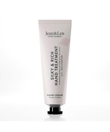 Jean & Len Mini Silky & Rich Treatment Peony & Lychee 100% recyclable aluminum tube (without lid) practical travel size ensures soft hands hand cream mini without parabens & silicones vegan 30 ml - Buy Online on GoSupps.com