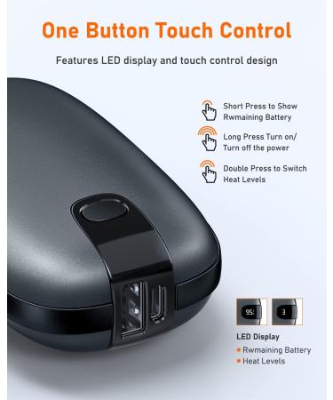 Faraday Hand Warmers 10000mAh Rechargeable Electric Hand Warmer | 3 Heating Levels | Portable & Long Lasting | Digital Display - Buy Online on GoSupps.com