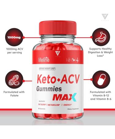 Lifeline Keto ACV Gummies - Advanced Weight Loss Supplement with Apple Cider Vinegar - 60 Gummies - Buy Online on GoSupps.com