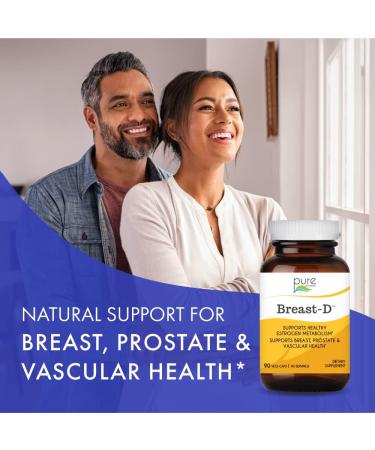 Breast D by Pure Essence - Natural Supplement for Estrogen Balance, Hormonal Acne, and Menopause Support with Vitamin D3, Calcium, Green Tea & Lycopene - 90 Capsules 1 Count (Pack of 90) - Buy Online on GoSupps.com