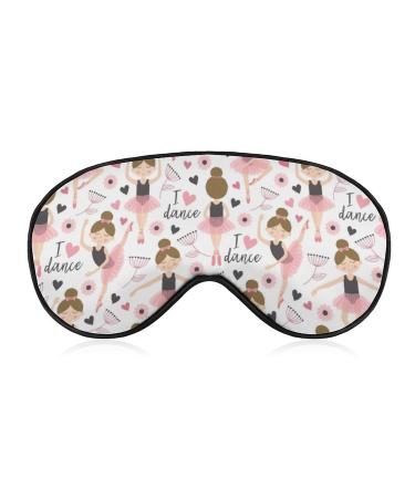 Ballerina Girls Sleep Masks Eye Cover Blackout with Adjustable Elastic Strap Night Blindfold for Women Men Yoga Travel Nap