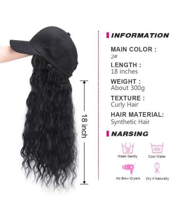 Aisi Beauty Synthetic Long Wave Baseball Cap Wig - Brown Black Wavy Hair Extensions for Women - Buy Online on GoSupps.com