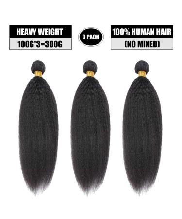 Buy Ifly Brazilian Real Hair Yaki Bundles - 100% Virgin Human Hair Extensions (10 12 14 inches) - Kinky Straight Natural Black Color - Buy Online on GoSupps.com