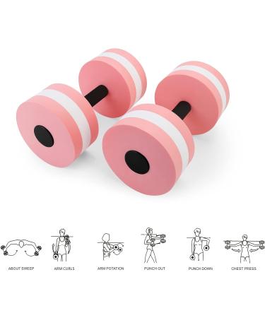 2PCS Aquatic Dumbbells for Water Aerobic Exercise & Aqua Fitness - Pink - Buy Online on GoSupps.com