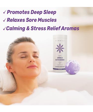 Organic 300mg Arnica Montana Bath Bombs Gift Set with Lavender & Bergamot Essential Oils for Stress Relief - Ideal Spa Gifts for Men & Women - Bubble Bath Fizzies for Relaxation - Buy Online on GoSupps.com
