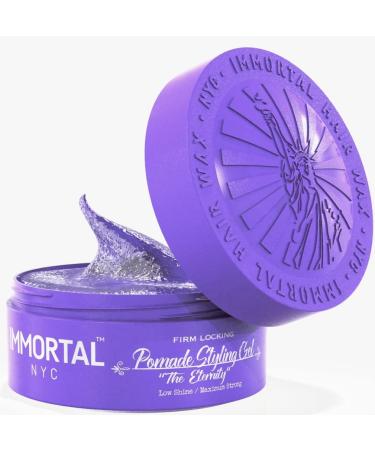 Immortal NYC Hair Styling Pomade - The Eternity  Maximum Strong Hold  Low Shine Pomade - Mens Water Based  No Residue Hair Balm - All Natural Pomade Gel for All Hair Types
