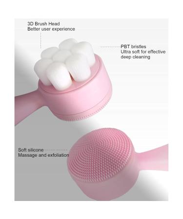 Double Sided Facial Cleansing Brush - Deep Exfoliation Soft Massage Remove Blackheads & Makeup - International Shipping Available - Buy Online on GoSupps.com