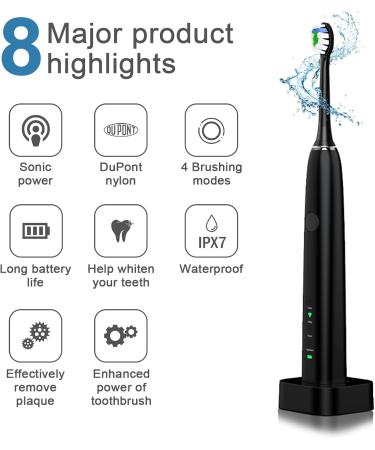Portable H6 Electric Sonic Toothbrush - Wireless Charging & Travel-Friendly Dental Care - Buy Online on GoSupps.com