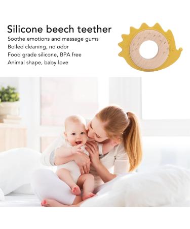 RvSky Baby Chewing Ring - Wooden & Silicone Teething Ring for Newborns (Dog Shape) | Safe Soothing Relief for Teething Babies - Buy Online on GoSupps.com