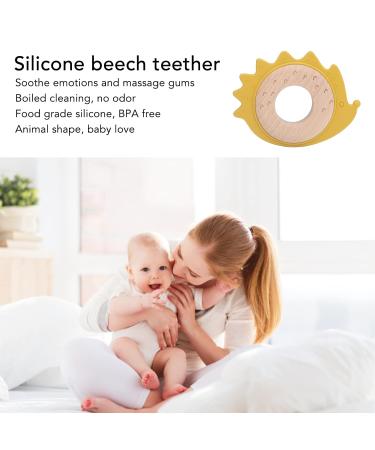 Wooden Silicone Teething Ring - Animal Shape Baby Chewing Ring for Newborns 0-12 Months - Buy Online on GoSupps.com