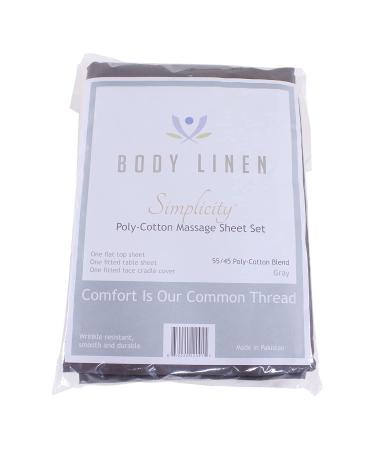 Body Linen Massage Table Poly-Cotton Sheet Set - 3 Piece Set for Professional Use - Super Soft and Durable (Gray) - Buy Online on GoSupps.com