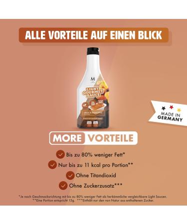 MORE NUTRITION Light Gourmet Sauce 285ml - Sweet and Sour Low-Calorie Sauce No Added Sugar No Unnecessary Fat - Perfect for Healthy Cooking - Buy Online on GoSupps.com