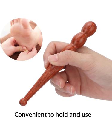 Portable Wooden Massage Tab - Professional Firm Muscle Relaxation & Foot Massager | Mahogany Massage Stick for Arms Legs Neck & Waist - Buy Online on GoSupps.com
