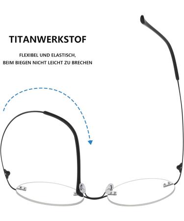 Buy Lanomi Retro Rimless Blue Light Filter Reading Glasses - UV400 Protection for Men & Women - Lightweight Titanium - 1.5x Magnification - Buy Online on GoSupps.com