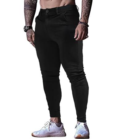 Angbater Men's Stretch Golf Pants - Slim Fit Lightweight Trousers with Pockets | X-Large, Black - Buy Online on GoSupps.com