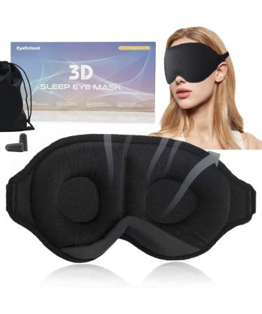 Eye Masks - 3D Sleeping Mask for Women Men Comfortable&Soft Without Pressure on The Eyes. Ideal for Sleeping/Yoga/Travel/Napping/Meditation Black2022