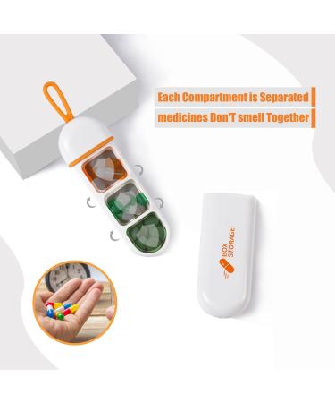 Buy Pocket Flat Pill Case - Mini Waterproof Medication Organizer with Lanyard | 2 PCS 3 Compartments for Vitamins & Supplements (White/Grey - Buy Online on GoSupps.com