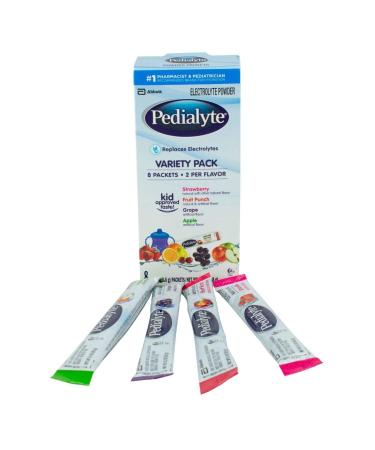 Pedialyte Electrolyte Powder Packs Are A Convenient & Portable Way To Quickly Replenish Lost Fluids & Electrolytes To Help Prevent Dehydration, Just Add Water, 8 Powder Packs, Variety Pack
