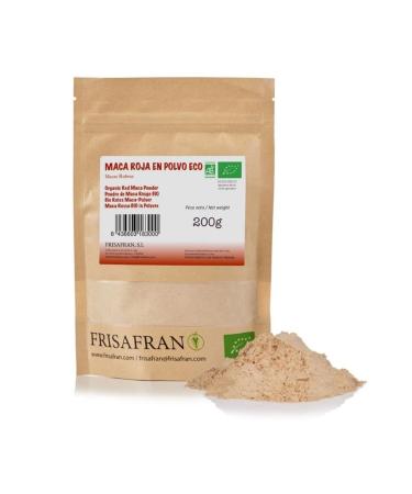FRISAFRAN FRISAFRAN | Organic Red Maca Powder 200g | Ground Red Maca | Red Maca Powder | Superfood | Energizing | Natural and Pure Maca | Vitamins | Hormone Regulator | Vegan and Gluten Free