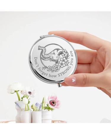 Elephant Inspired Pocket Mirror - Strength Reminder Gift for Women, Girls, and Teens - Elephant Lover Compact Mirror (Elephant Mirror-S) - Buy Online on GoSupps.com