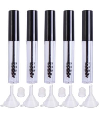 Ipetboom 5pi ces Lot De Tubes Vides Pour Mascara Cr me Cils Avec Entonnoirs Couvercle Noir Corps Transparent - Buy Online on GoSupps.com