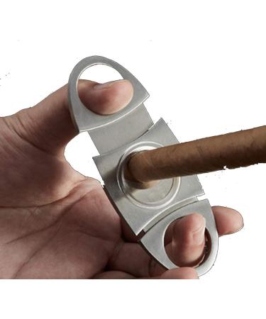 Cigar Cutter Accessories Cigar Cutter Guillotine Double Cut Blade Scissors Tool Stainless Steel Cigar Accessories Silver - Buy Online on GoSupps.com