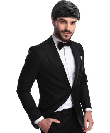 EUPSIIU Short Black Mens Wig Costume Wigs for Men Synthetic Mens Wigs for Daily Use Costume Wigs Straight Wig for Men Fancy Dress Cosplay Halloween Handsome Men's Daily Costume (Black) - Buy Online on GoSupps.com