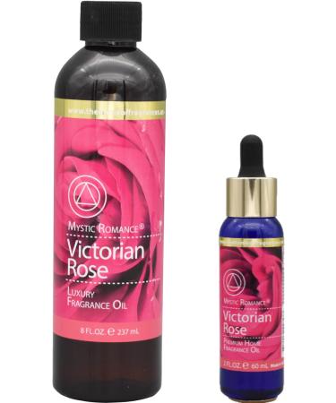 The Home of Fragrances - Set of 2 Bottles of Fragrance Oils - 2oz & 8oz (Victorian Rose)