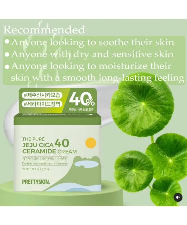 Buy PS.PRETTYSKIN Centella Asiatica Extract 40% Moisturizing Facial Cream | Korean Skin Care with Hyaluronic Acid & Ceramide | Soothe Sensitive Skin 1.75fl.oz - Buy Online on GoSupps.com