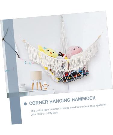Partykindom Yoga Ball Stand for Kids | 2pc Lace-Up Toy Organizer & Hammock | Fitness Toy Storage | 164x114cm | White - Buy Online on GoSupps.com