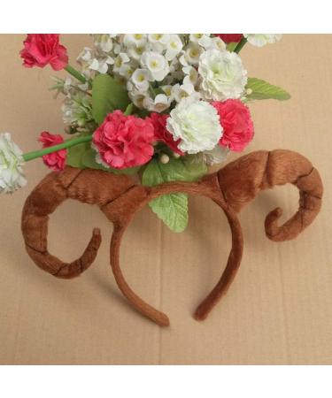 Lurrose Easter Headband Simulation Antelope Horn Hair Hoop Solid Color Hair Accessory Exaggerated Headwear Christmas Headpiece Coffee - Buy Online on GoSupps.com