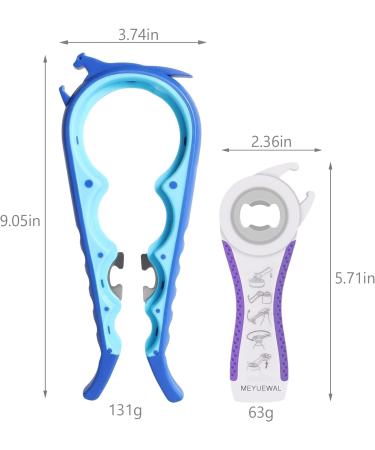 5-in-1 Glass Opener Gripper Kit | Easy Bottle Opener for Children & Seniors | Arthritis-Friendly Silicone Hand Aid - Blue - Buy Online on GoSupps.com