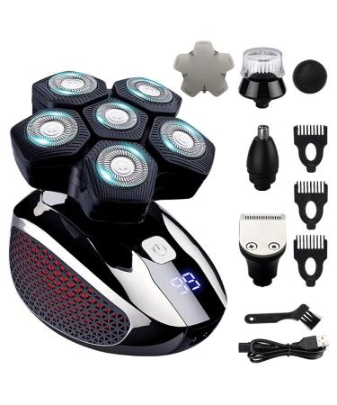Head Shavers for Bald Men Head Shaver 5 in 1 Electric Razor for Bald Men Trimmer with Nose Hair Sideburns Clipper Waterproof Wet Dry Grooming Kit