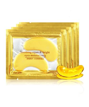 Collagen Eye Mask - 10 Pairs of Gold Gel Pads for Anti-Aging Dark Circles & Puffiness Relief - Buy Online on GoSupps.com