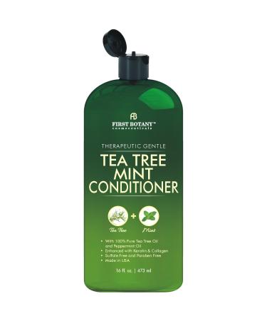 First Botany Tea Tree Oil Conditioner 16 fl oz - Anti Dandruff Natural Oil conditioner For Dry Itchy & Flaky Scalp - Sulfate Free Paraben Free Cleanser - Prevents Head Lice & Thinning