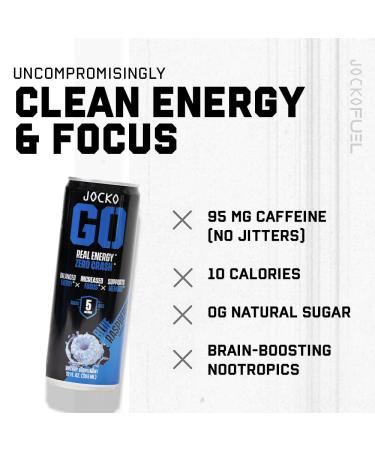 Jocko GO Energy Drink - Keto Vitamin B12 Vitamin B6 Electrolytes L Theanine Magnesium- Energy Boost Sugar Free Nootropic Monk Fruit Blend - 12 Pack (Nitro Pop) Nitro Pop 12 Fl Oz (Pack of 1) - Buy Online on GoSupps.com