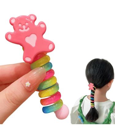 Colorful Telephone Wire Hair Bands | Colorful Braided phone Wire Hair Ties - Comfortable Phone Cord Wear-Resistant Ponytail Holder Hair Ties for Kids 3-6 - Buy Online on GoSupps.com