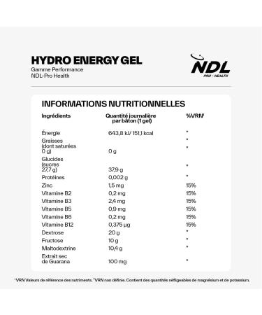 NDL Pro-Health Hydro Energy Gel - Sports energy gel with carbohydrates and mineral salts low sugar content immediate energy supply caffeine free cola flavor Pack 12-720g by Rafa Nadal - Buy Online on GoSupps.com