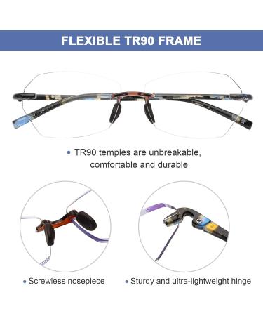 AQWANO Super Lightweight Frameless Reading Glasses for Women - Ultra Clear Lenses Designer Style 2 Pack (2.75) - Perfect International Shipping - Buy Online on GoSupps.com