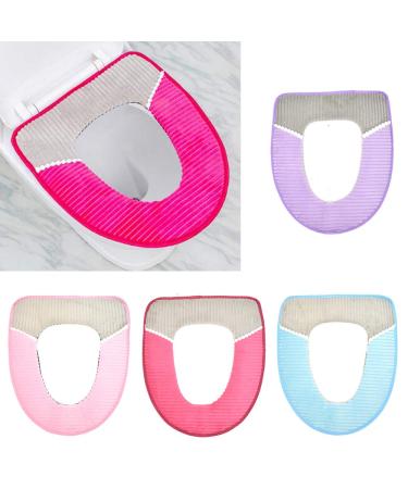 4 Pcs Toilet Seat Cover Pad Thicker Washable Toilet Seat Cushion Mat Winter 4 Colors