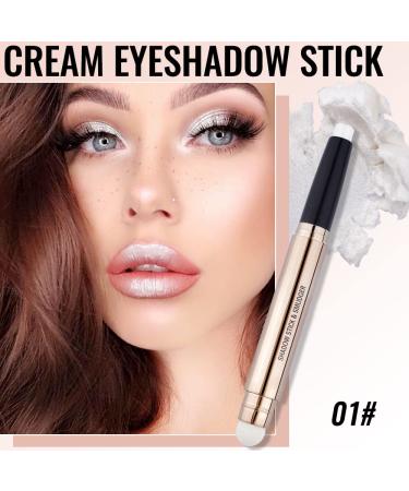 Erinde White Cream Eyeshadow Stick - Shimmer Metallic Eye Shadow Crayon | Waterproof & Long Lasting | Highly Pigmented Eye Highlighter Stick for Brightening - Save Time - Buy Online on GoSupps.com