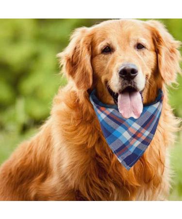 WOVTE 8 Pack Triangle Dog Bandana Reversible Plaid Painting Bibs Scarf Washable and Adjustable Kerchief Set for Dogs Cats Pets - Buy Online on GoSupps.com